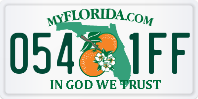 FL license plate 0541FF