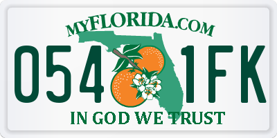 FL license plate 0541FK