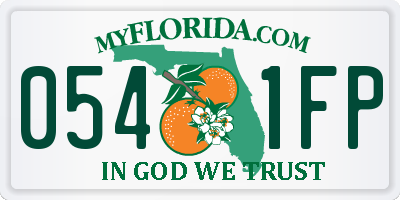 FL license plate 0541FP