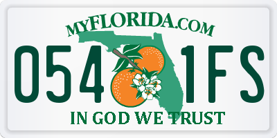FL license plate 0541FS