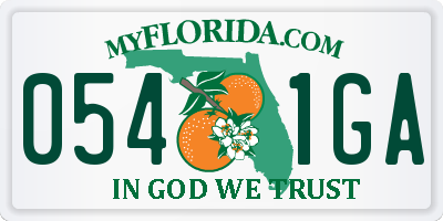 FL license plate 0541GA