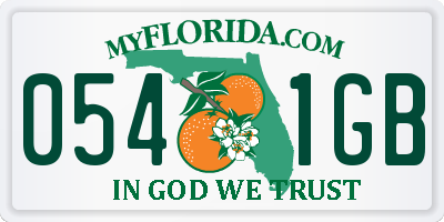 FL license plate 0541GB