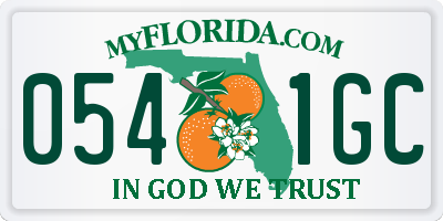 FL license plate 0541GC