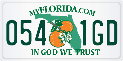 FL license plate 0541GD