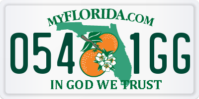 FL license plate 0541GG