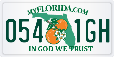 FL license plate 0541GH
