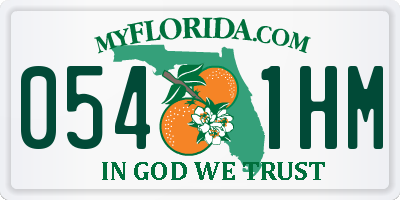 FL license plate 0541HM