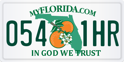 FL license plate 0541HR