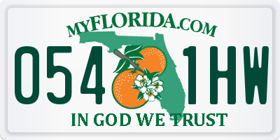 FL license plate 0541HW