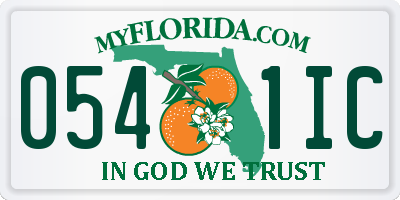 FL license plate 0541IC