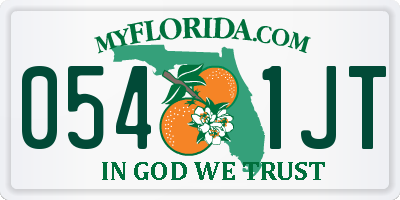FL license plate 0541JT