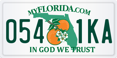 FL license plate 0541KA