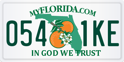 FL license plate 0541KE