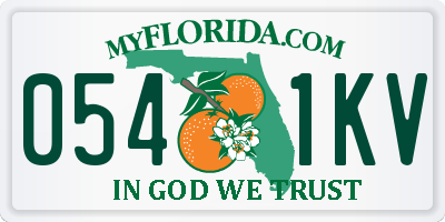 FL license plate 0541KV