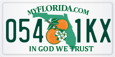FL license plate 0541KX