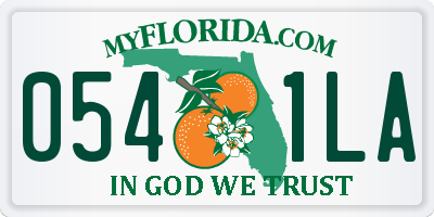 FL license plate 0541LA