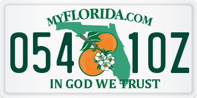 FL license plate 0541OZ