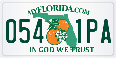 FL license plate 0541PA