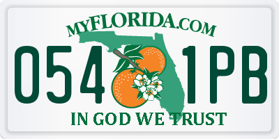 FL license plate 0541PB