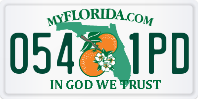 FL license plate 0541PD