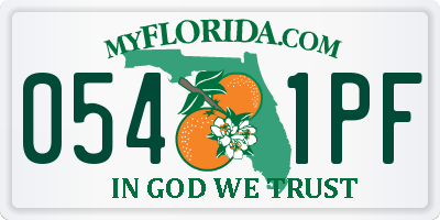 FL license plate 0541PF