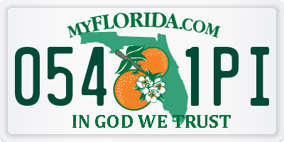 FL license plate 0541PI