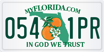 FL license plate 0541PR