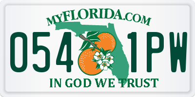 FL license plate 0541PW