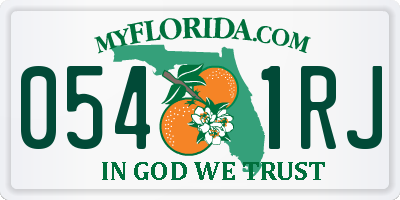 FL license plate 0541RJ