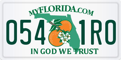 FL license plate 0541RO