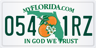 FL license plate 0541RZ