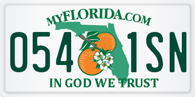 FL license plate 0541SN