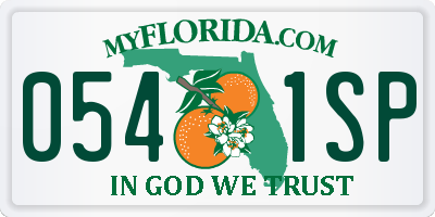 FL license plate 0541SP