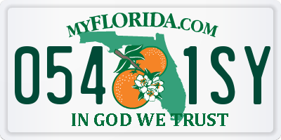 FL license plate 0541SY