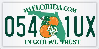 FL license plate 0541UX