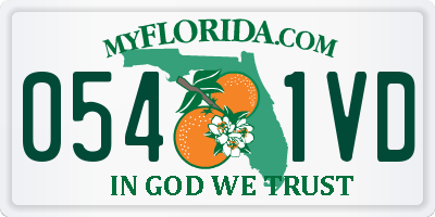 FL license plate 0541VD