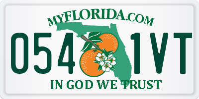 FL license plate 0541VT