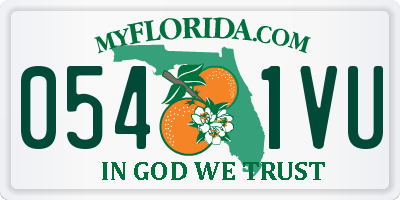 FL license plate 0541VU