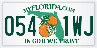 FL license plate 0541WJ