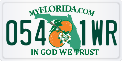 FL license plate 0541WR