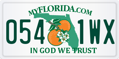 FL license plate 0541WX