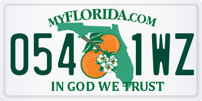 FL license plate 0541WZ