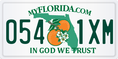 FL license plate 0541XM