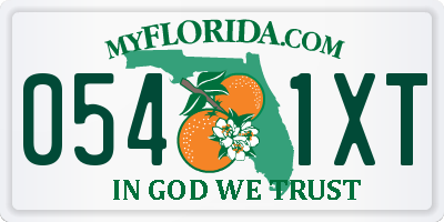 FL license plate 0541XT