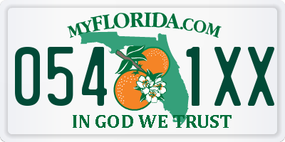 FL license plate 0541XX