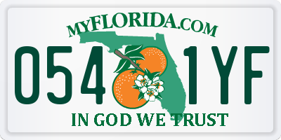 FL license plate 0541YF