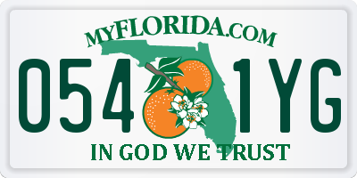 FL license plate 0541YG