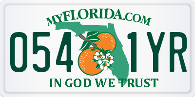 FL license plate 0541YR