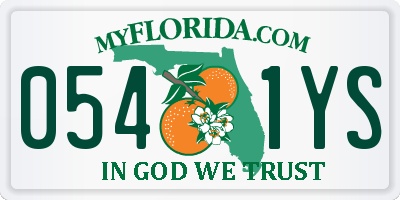FL license plate 0541YS
