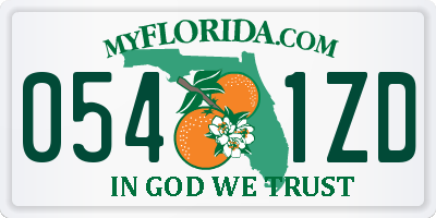 FL license plate 0541ZD